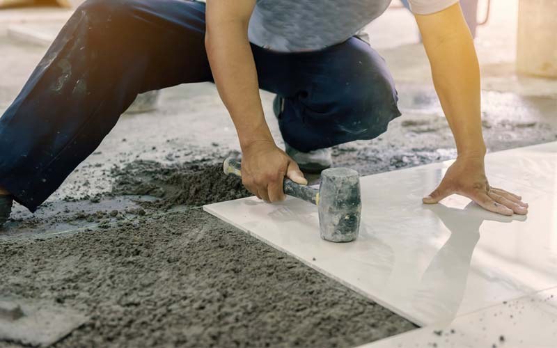 Installing a porcelain tile floor